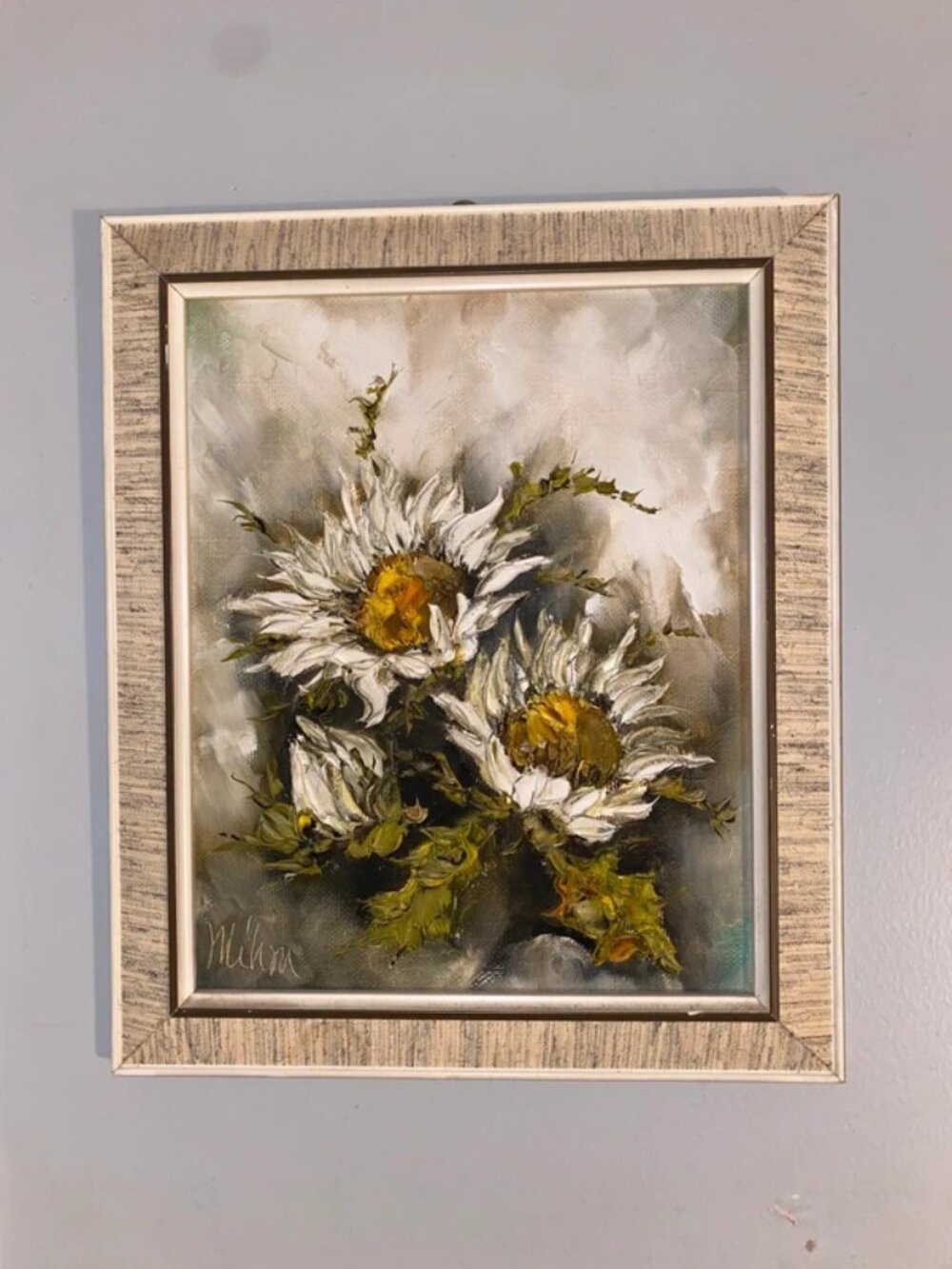 Vintage Mid Century Original Signed Impasto Oil Painting Artist Milton 16x20